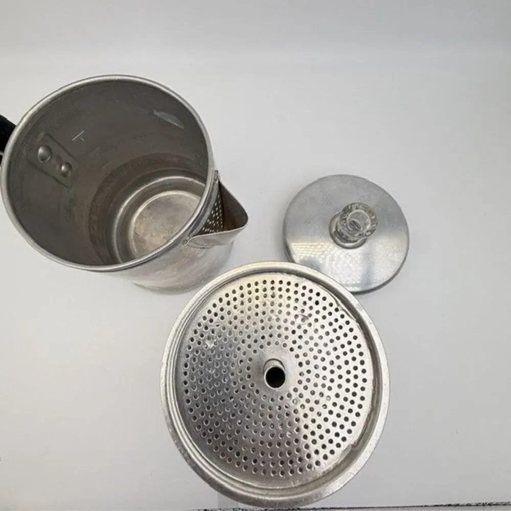 Vintage Century Aluminum Ware Stove Top Coffee Pot Percolator 5 Cup Camping USA
